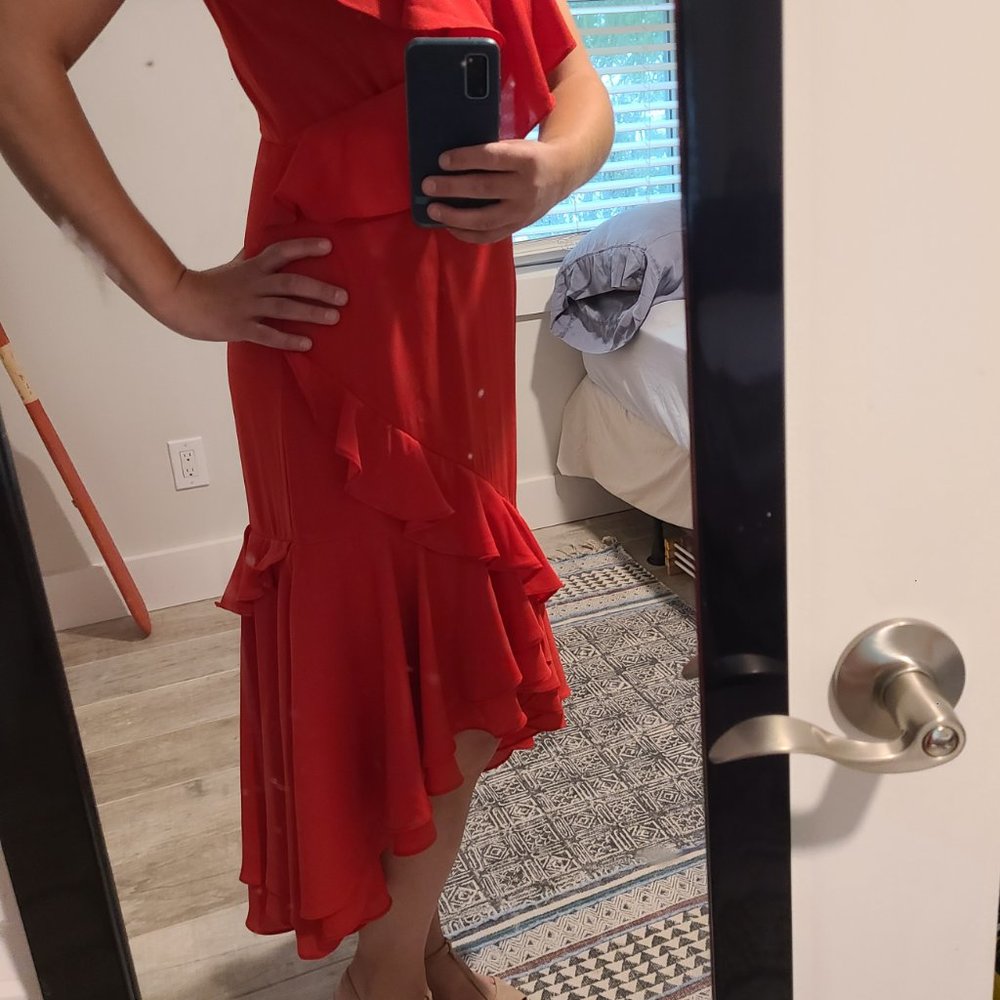 Lulu's Red Ruffle High-Low Dress - Picture 2 of 3